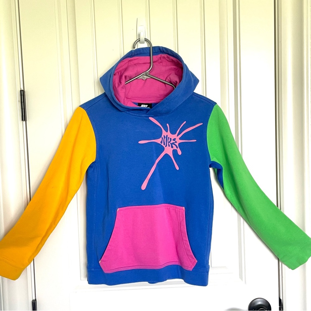 💥VTG 90s NIKE KIDS COLOR BLOCK HOODIE🏅UNISEX